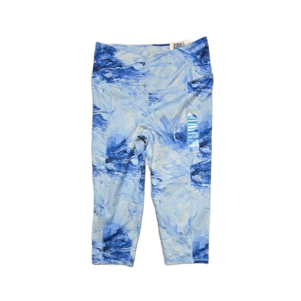Earth Yoga Leggings Cropped ‎ XL High Waist  Side Pockets